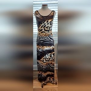 Venus Multi Animal Print Maxi Dress NWT Sz M